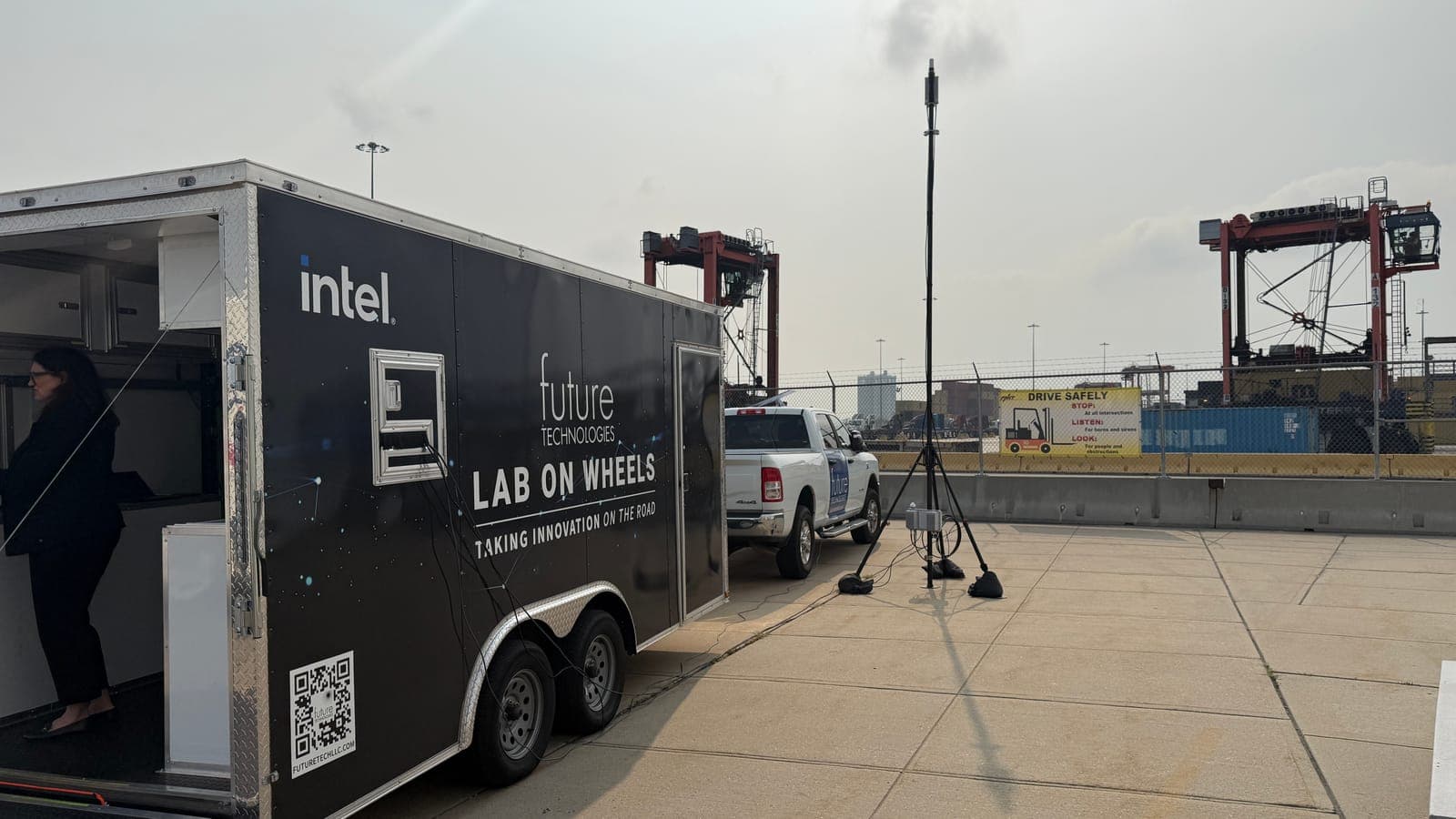 The Lab on Wheels parked at a customer site during a visit