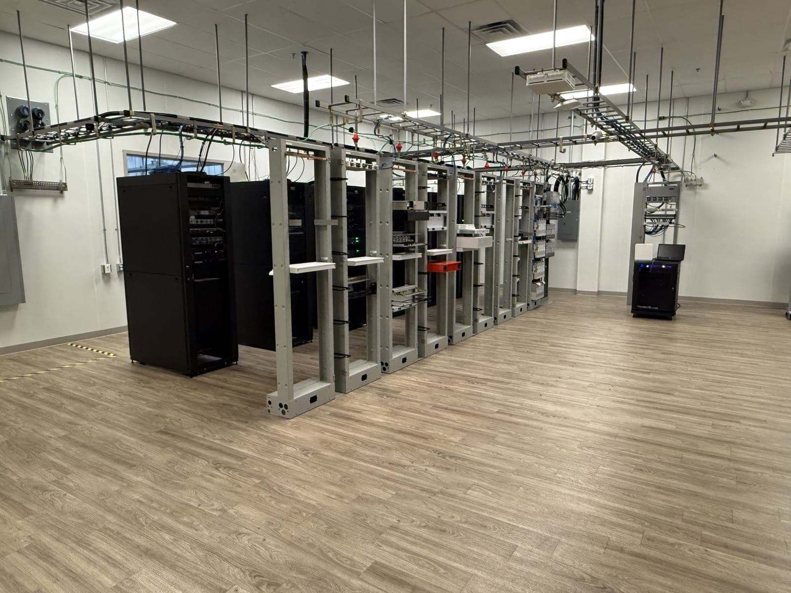 Network and edge hardware racks in the Living Lab