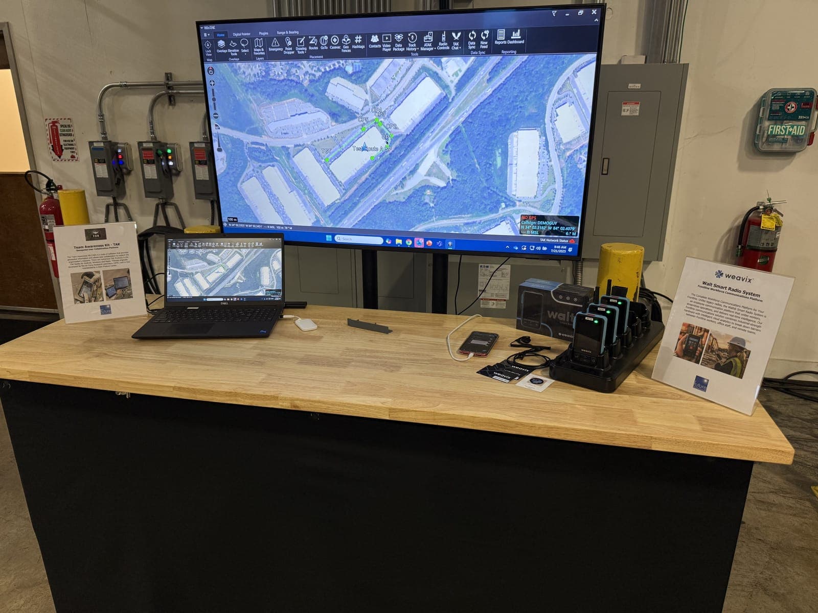 An operational visibility station showing site mapping in the Living Lab