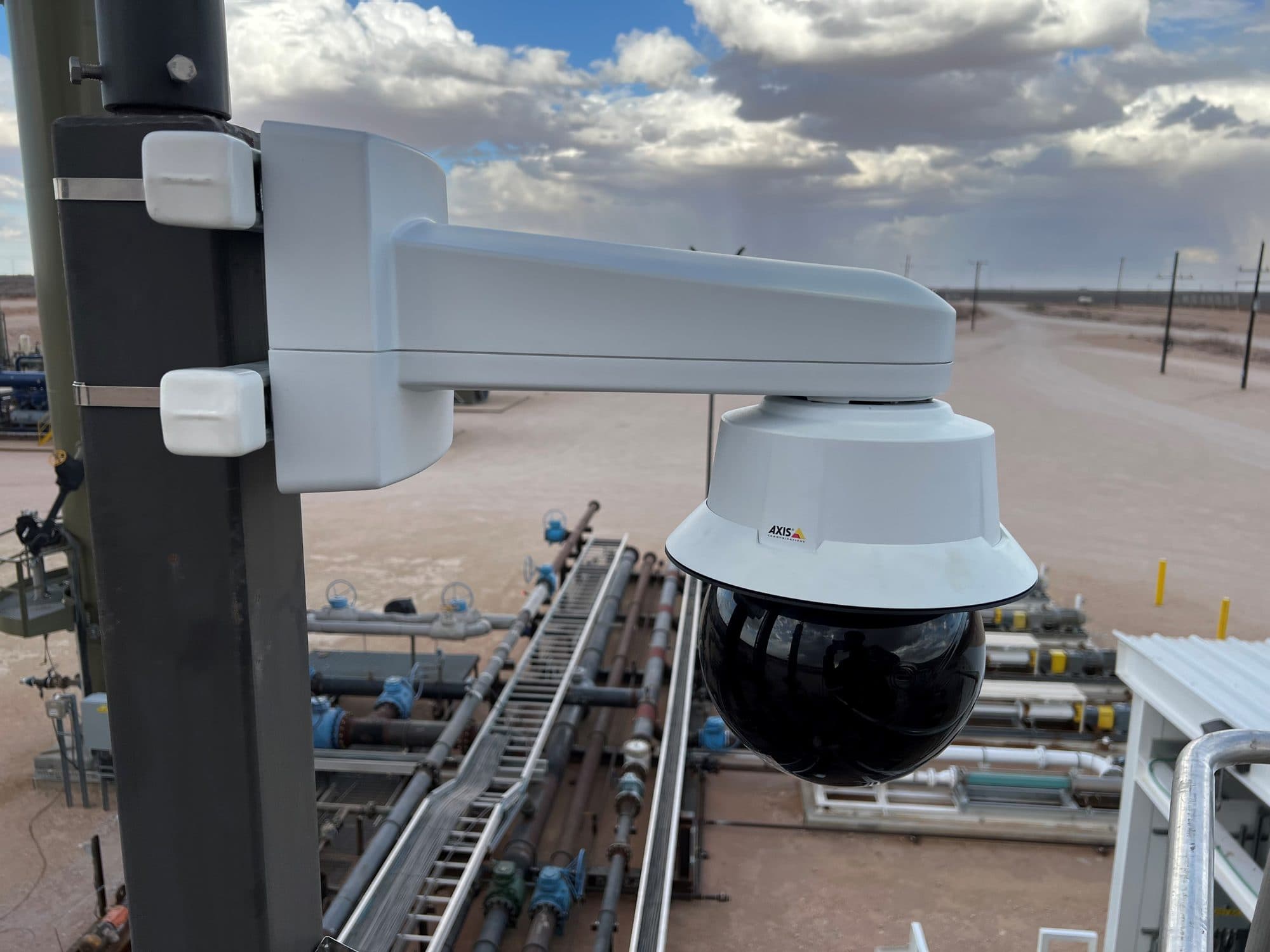 Operational video camera at a remote industrial site